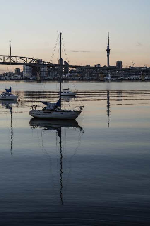 Quiet Waitemata Harbour and Yachts