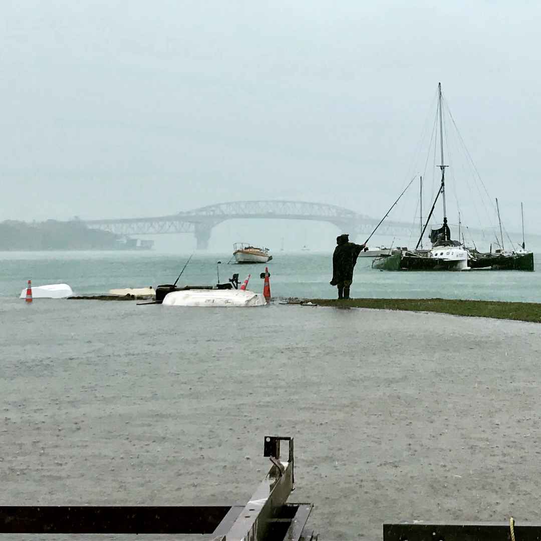 King tide fisherman by Lisa Joe