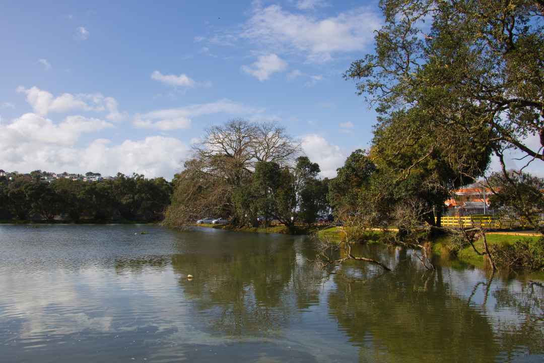 Lake in front of the Chelsea Sugar Factory